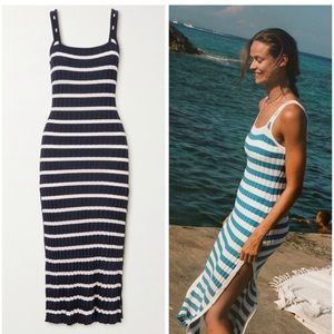 Solid & Striped The Kimberly Knit Midi dress
Navy stripe